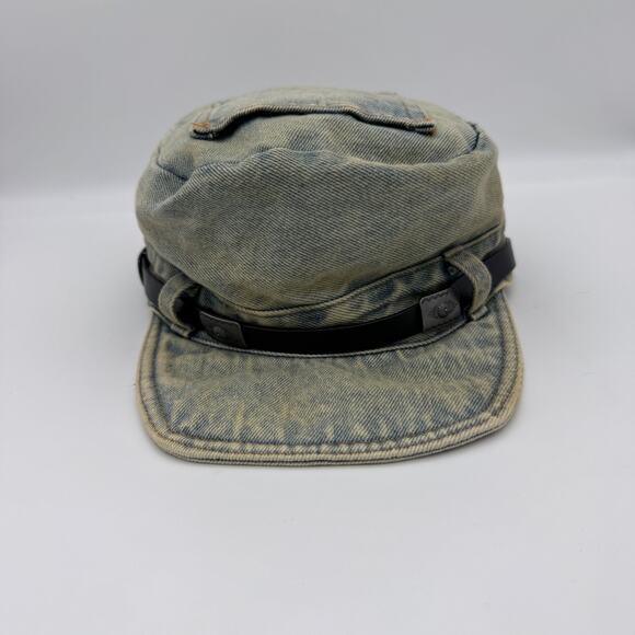 Free People Cadet Hat Womens Washed Denim Boho Western Leather Band Y2K 90s NEW main image 6